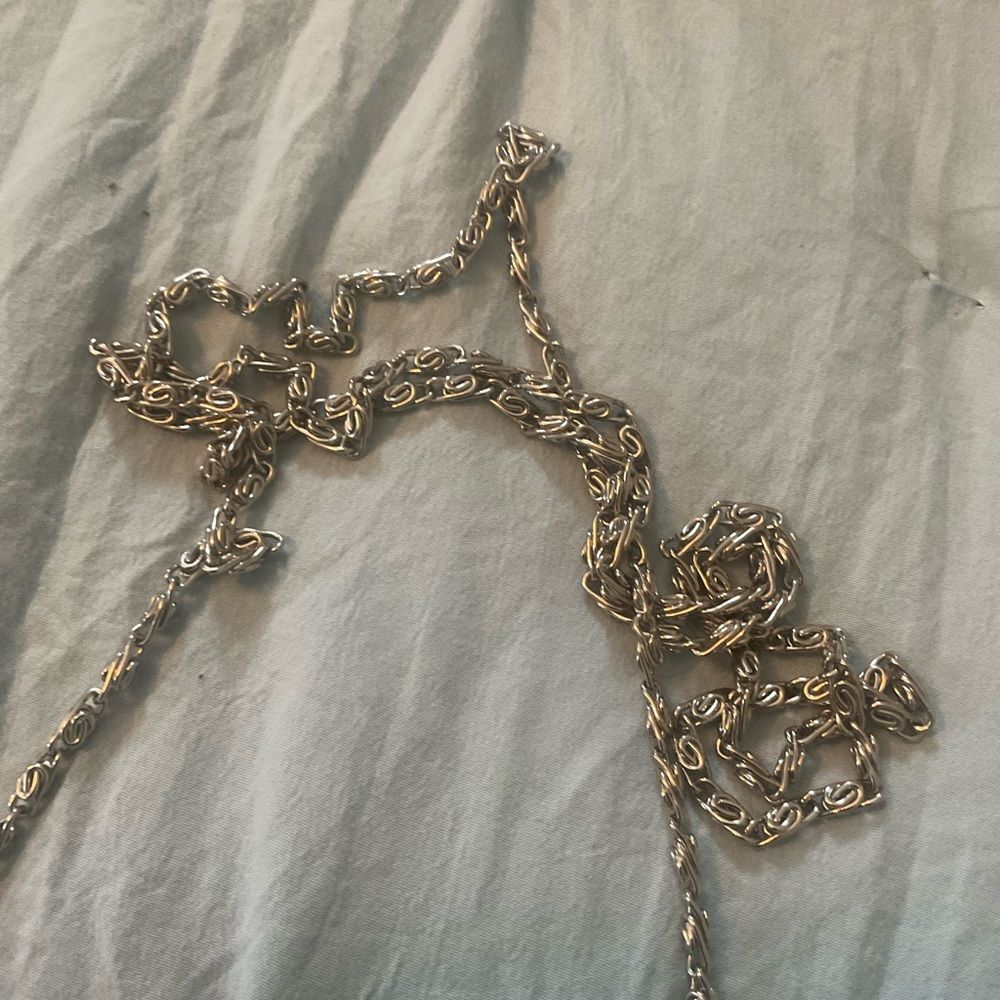 Elegant *La Regale* Silver Bead Chain Crossbody Bag Satin Lining - Picture 4 of 10